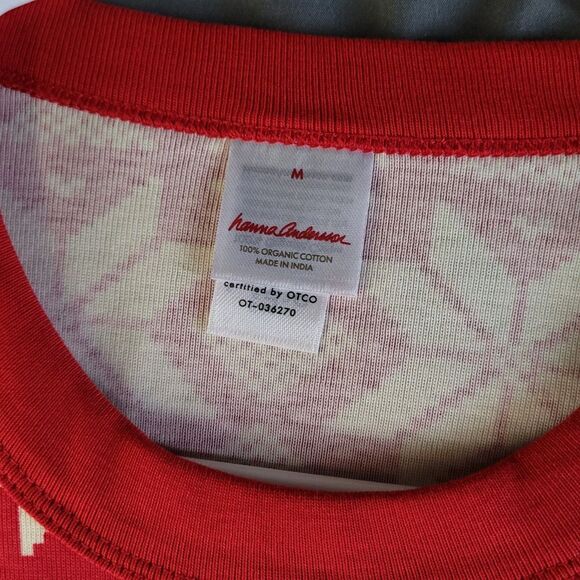 Hanna Andersson Snowflake Christmas Organic Cotton Pajama Set Womens M Long John - Picture 2 of 10